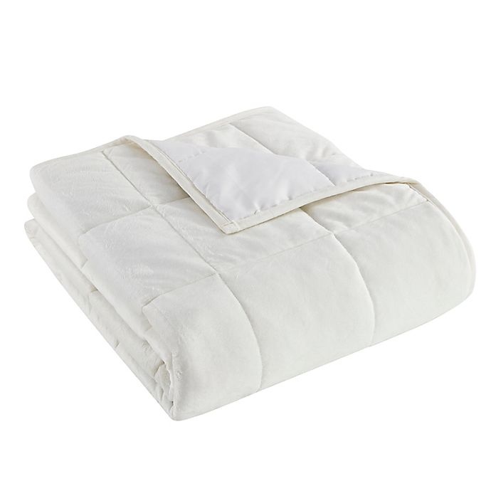 slide 1 of 2, Morgan Home Faux Mink Weighted Blanket - Ivory, 12 lb