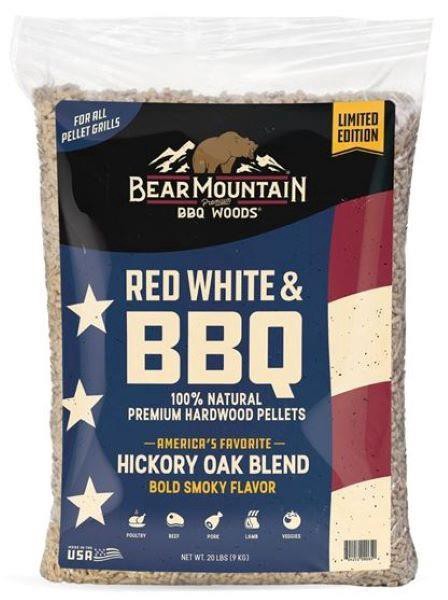 slide 1 of 1, Bear Mountain Red White & BBQ Hardwood Pellets, 20 lb