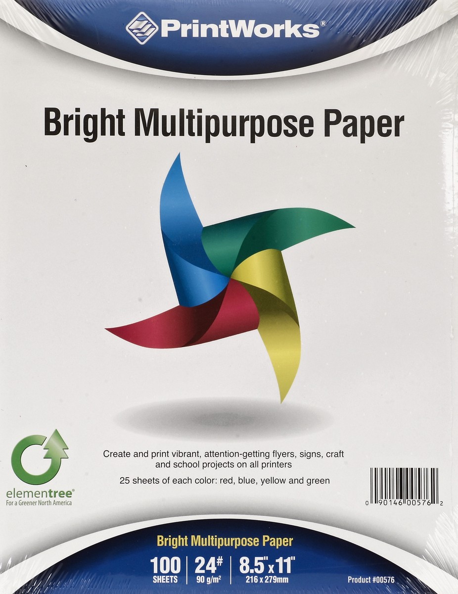 slide 4 of 4, PrintWorks Multi Paper - Bright, 100 ct