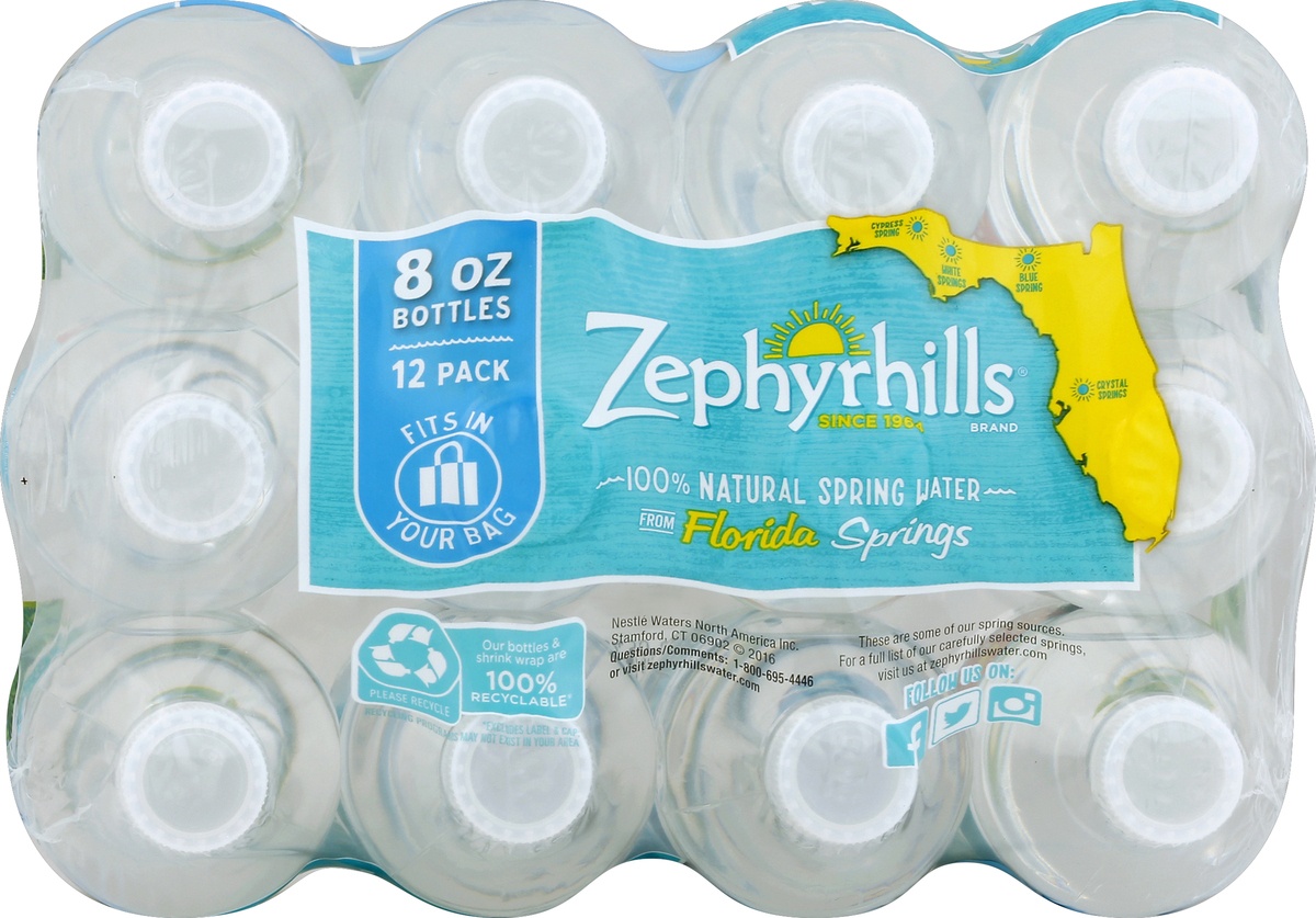 slide 2 of 4, Zephyrhills Brand 100% Natural Spring Water Mini Bottles, 12 ct; 8 fl oz