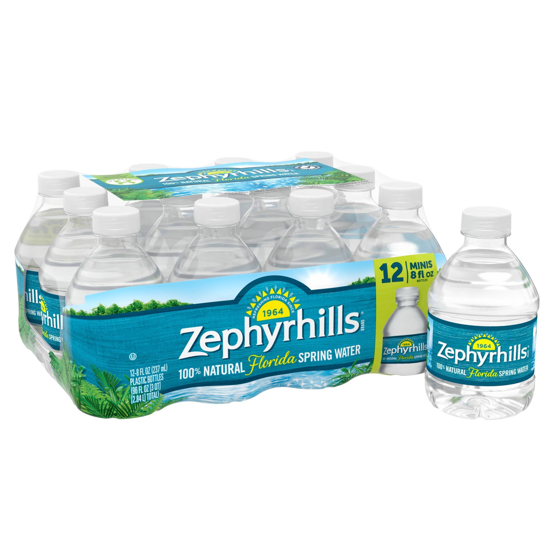 slide 1 of 4, Zephyrhills Brand 100% Natural Spring Water Mini Bottles, 12 ct; 8 fl oz