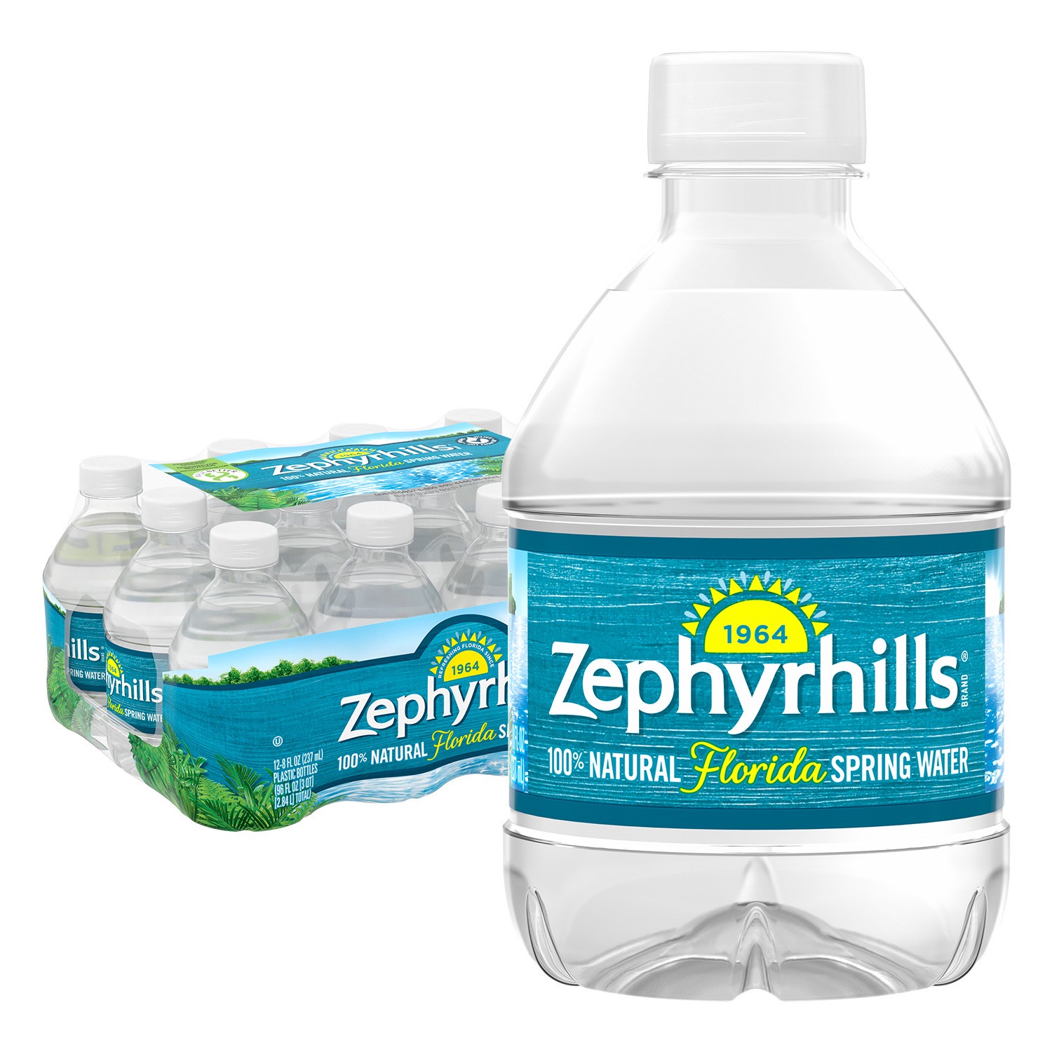 slide 3 of 5, Zephyrhills Brand 100% Natural Spring Water, 8-ounce mini plastic bottles (Pack of 12), 8 oz