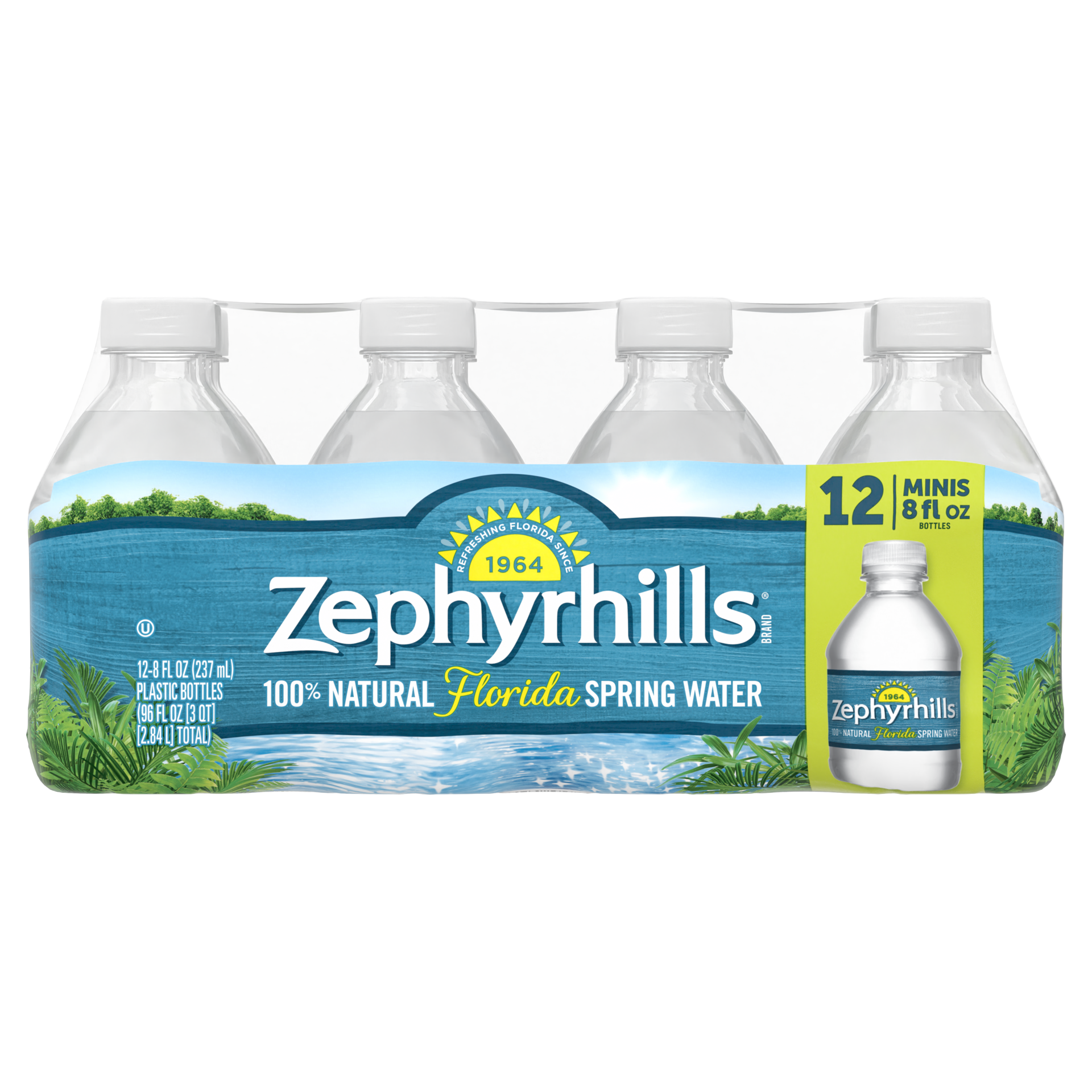 slide 1 of 5, Zephyrhills Brand 100% Natural Spring Water, mini plastic bottles (Pack of 12) - 8 oz, 8 oz