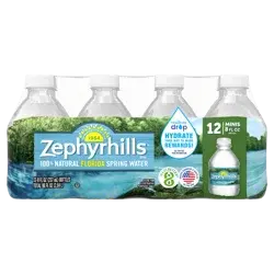 Zephyrhills Brand 100% Natural Spring Water, 8-ounce mini plastic bottles (Pack of 12)