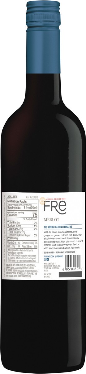 slide 2 of 3, Fré Alcohol-removed Merlot, 750 ml