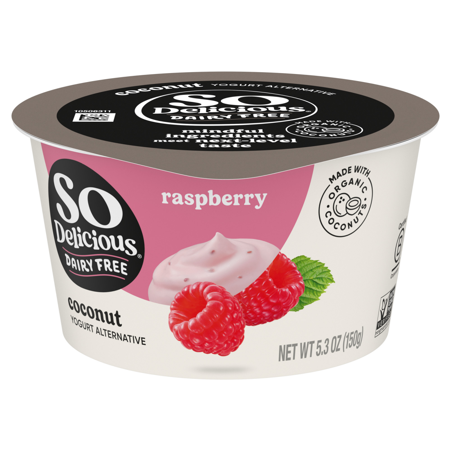 slide 2 of 5, So Delicious Coconut Milk Yogurt Alternative, Raspberry, Vegan, Gluten Free, 5.3 oz Container, 5.3 fl oz