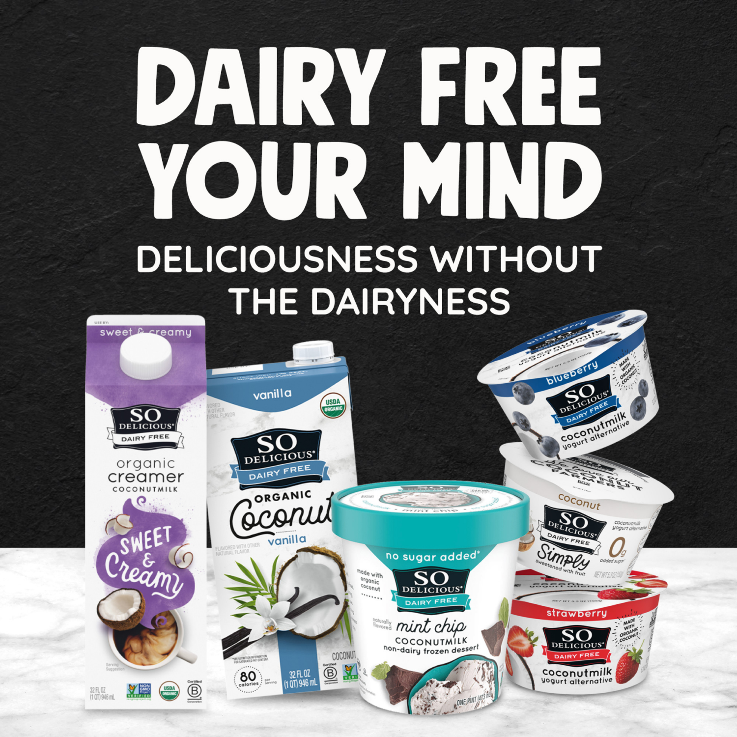 slide 3 of 8, So Delicious Coconut Milk Yogurt Alternative, Unsweetened, Vanilla, Vegan, Gluten Free, 24 oz Container, 24 oz