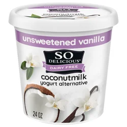 So Delicious Coconut Milk Yogurt Alternative, Unsweetened, Vanilla, Vegan, Gluten Free, 24 oz Container