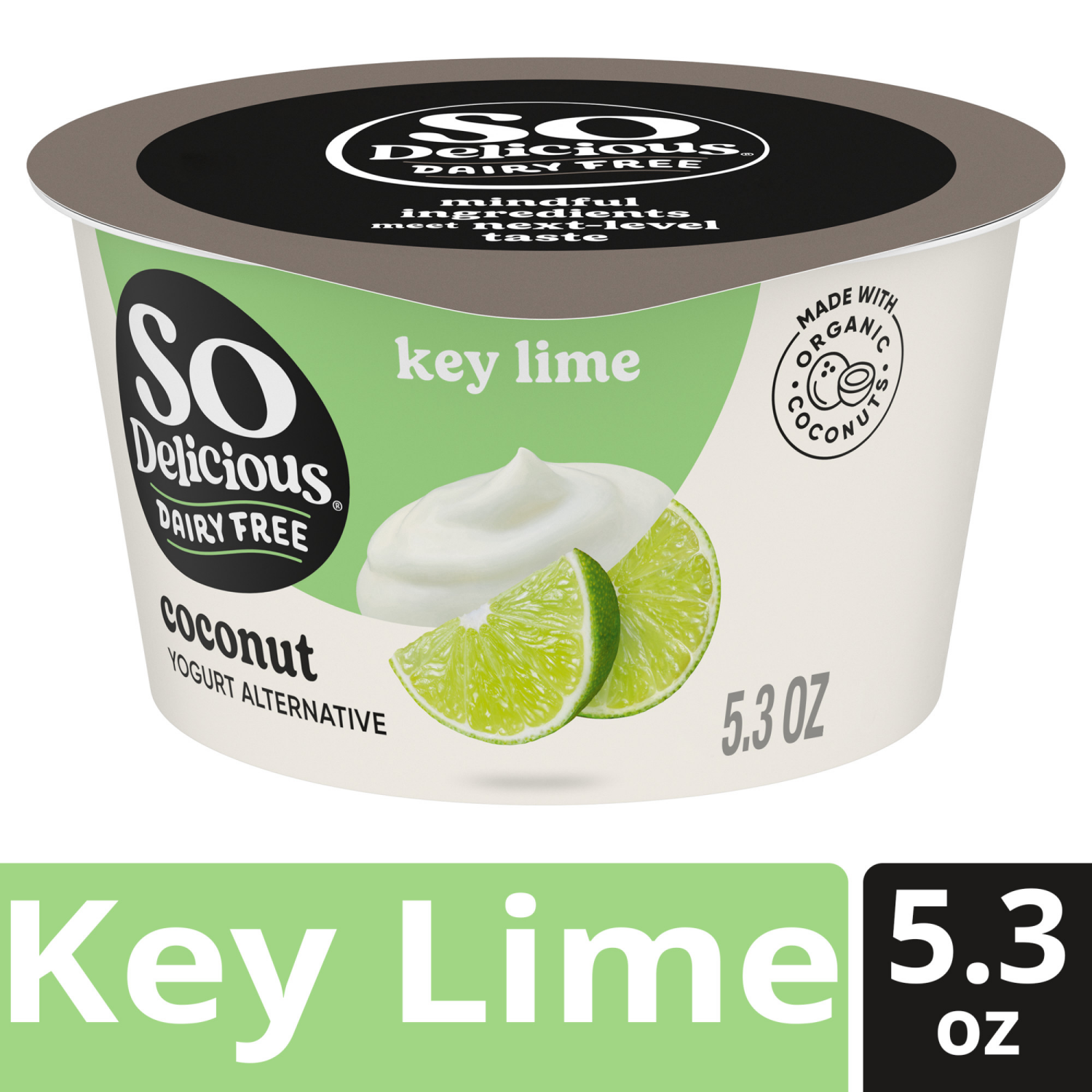 slide 3 of 5, So Delicious Coconut Milk Yogurt Alternative, Key Lime, Vegan, Gluten Free, 5.3 oz Container, 5.3 oz