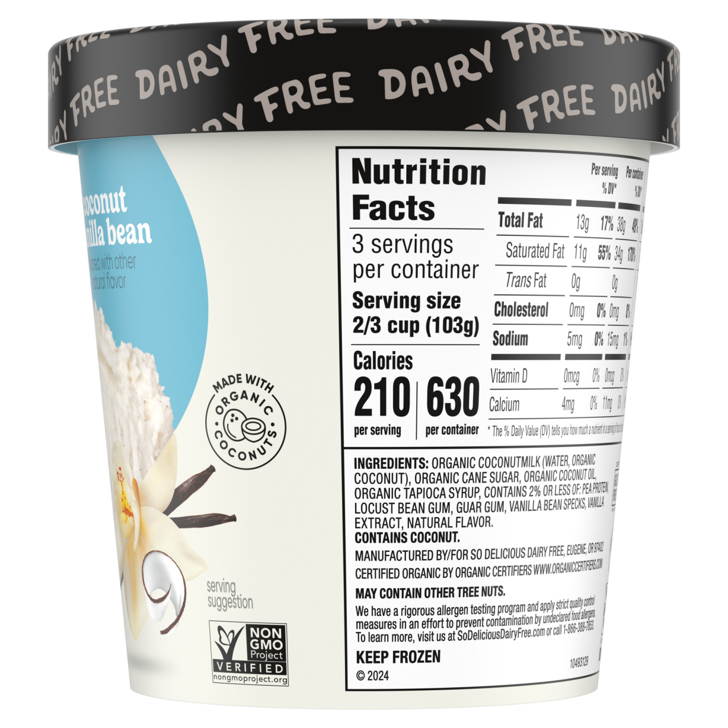 slide 4 of 8, So Delicious Dairy Free Vanilla Bean Coconut Milk Frozen Dessert, 16 oz