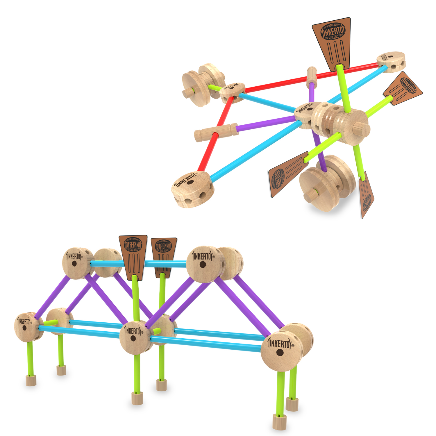 slide 5 of 6, Tinkertoy Tin Building Set, 1 ct