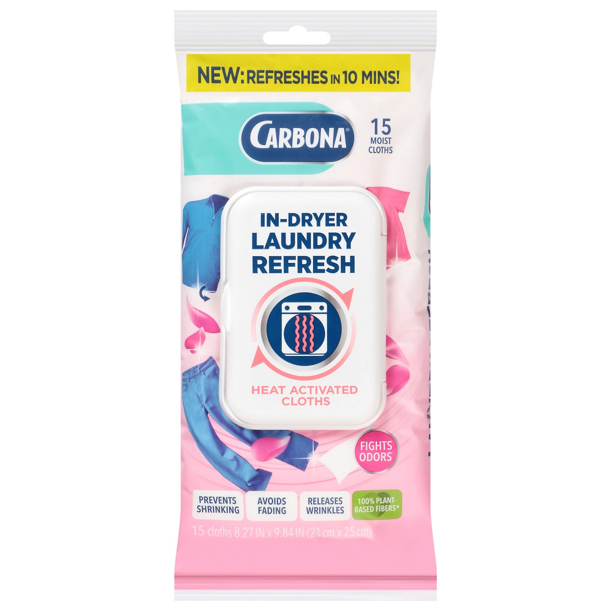 slide 4 of 4, Carbona In-Dryer Laundry Refresh Heat Activated Cloths, 15 ct