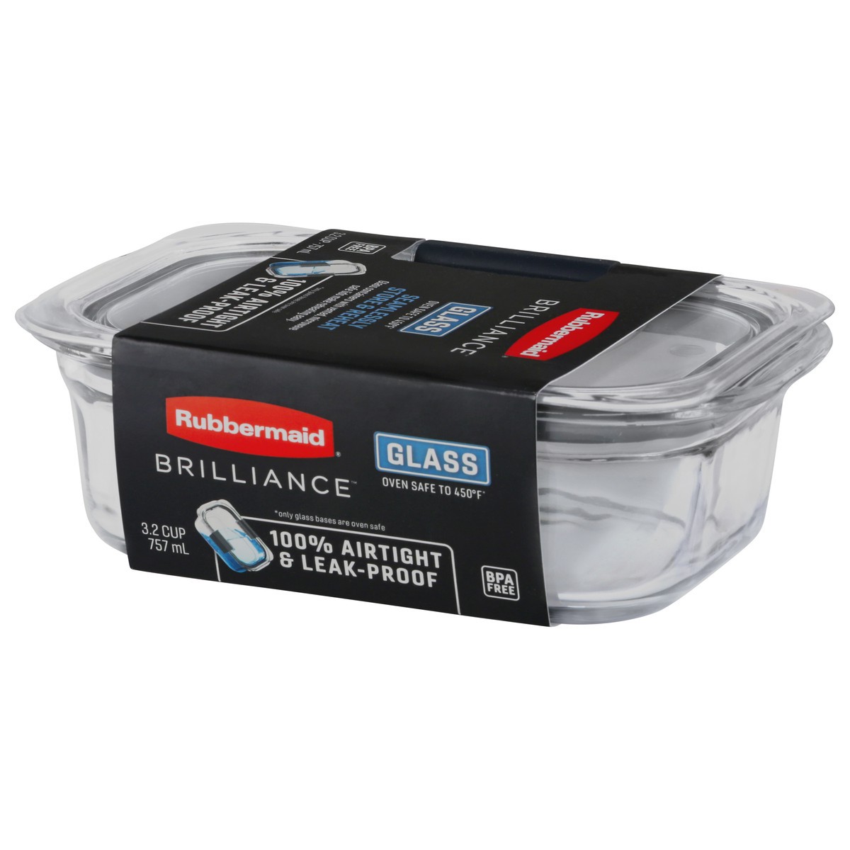 slide 9 of 9, Rubbermaid Brilliance 3.2 Cup Glass Container 1 ea, 