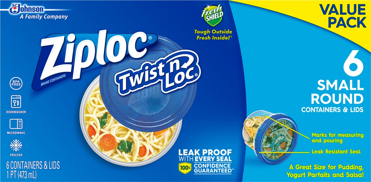 Ziploc Twist n Loc Value Pack Round Small Leak Proof Containers & Lids