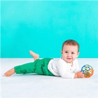 slide 4 of 9, Bright Starts Oball Easy Grasp Classic Ball BPA-Free Infant Toy in Red/Blue/Green/Yellow, 4", 1 ct