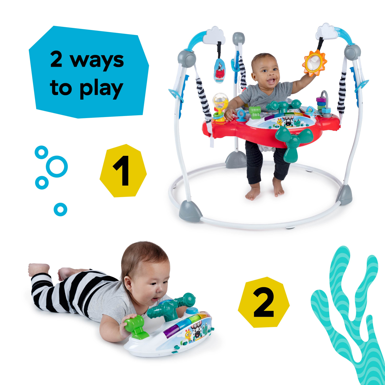 slide 2 of 6, Baby Einstein Ocean Explorers Airplane Adventure 2-In-1 Activity Jumper, Ages 6+ Months, 1 ct