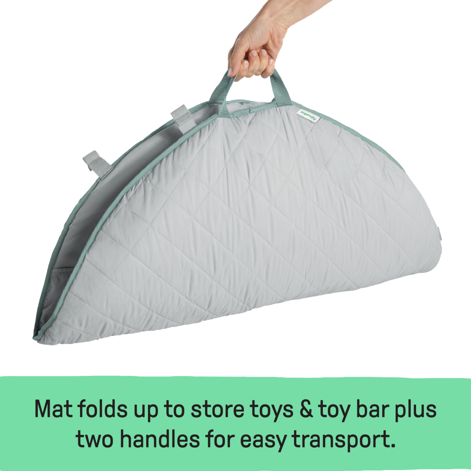 slide 4 of 5, Ingenuity Cozy Spot Duvet Activity Gym with Self-Storage, Machine Washable Mat, Loamy, 1 ct