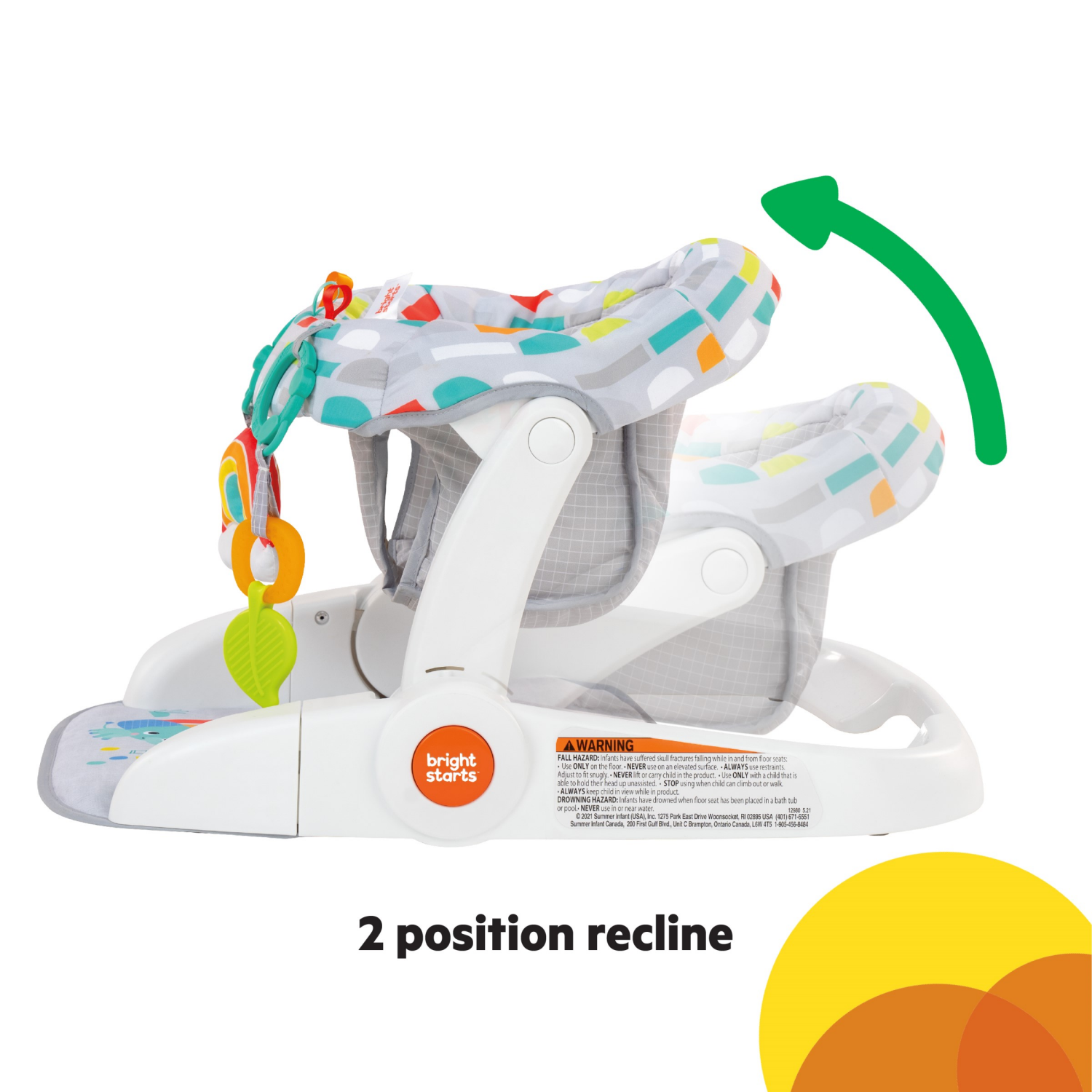 slide 3 of 4, Bright Starts Learn-to-Sit 2-Position Floor Seat - Playful Paradise, 1 ct