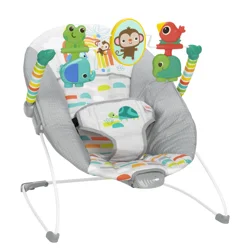 Bright Starts Playful Paradise Vibrating Baby Bouncer with Toys