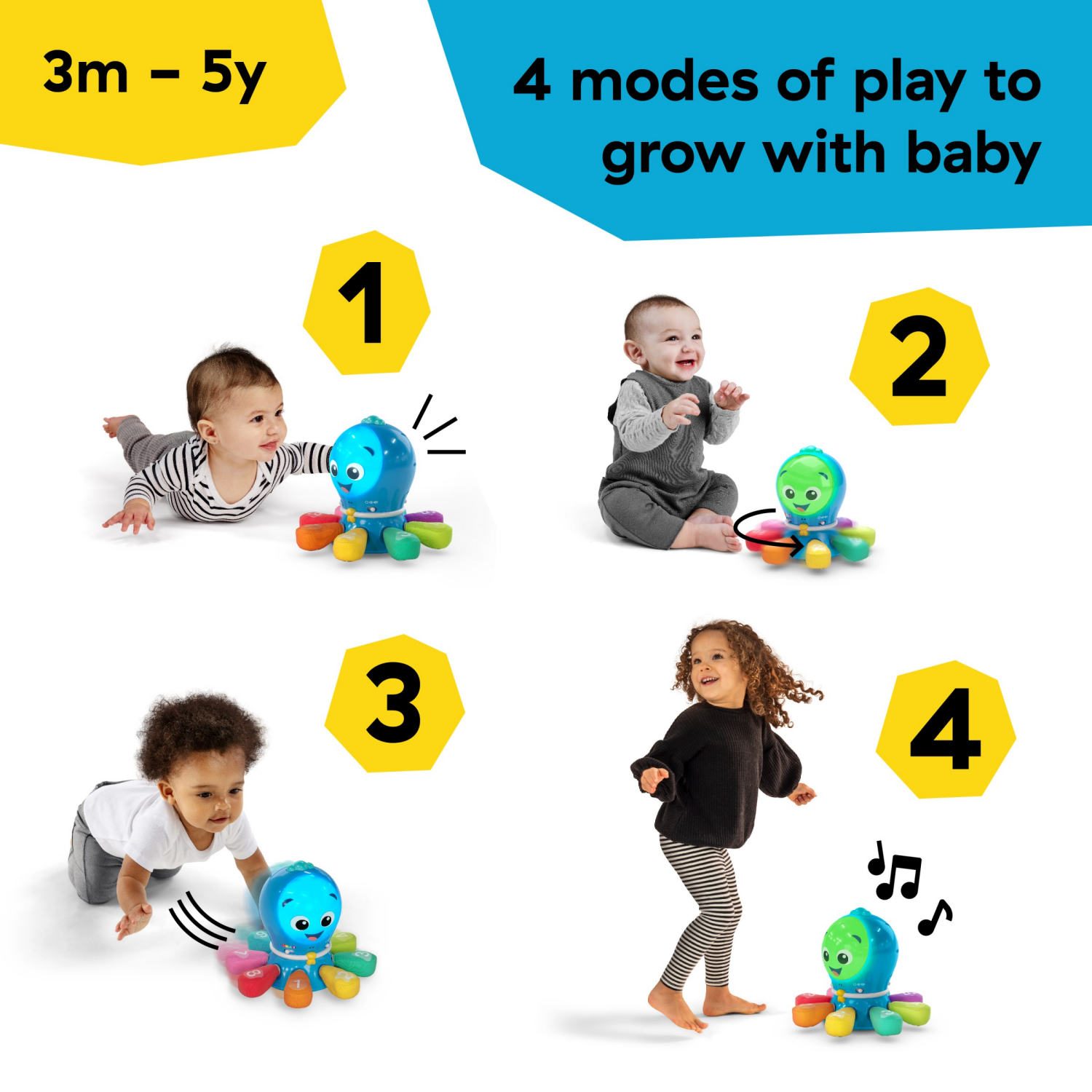 slide 3 of 3, Baby Einstein Ocean Explorers Go Opus Go 4-in-1 Crawl & Chase Activity Learning Toy, 1 ct