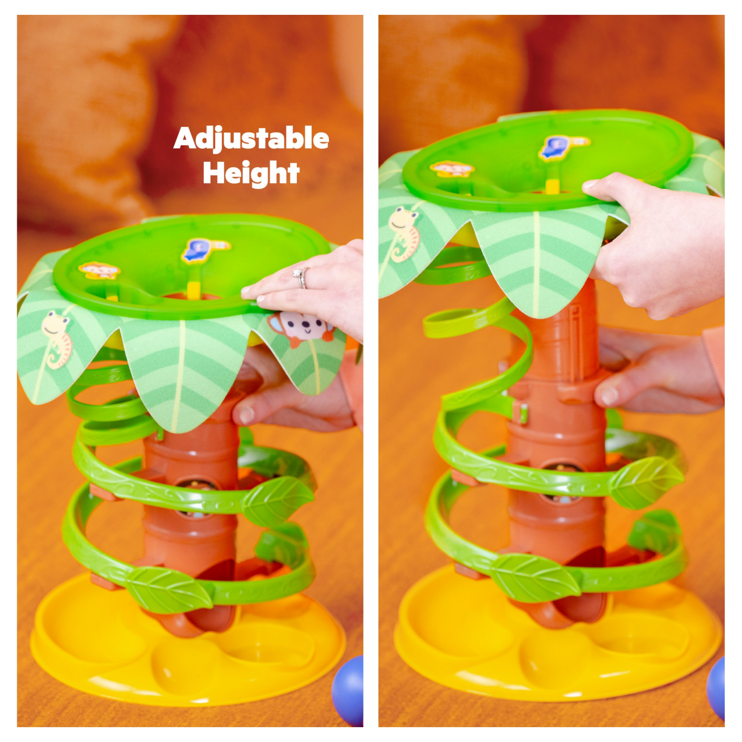 slide 4 of 5, Bright Starts Tropical Twirl Ball Play Toy with Lights & Music, 5 Balls Included, Unisex, 6 Months+., 1 ct