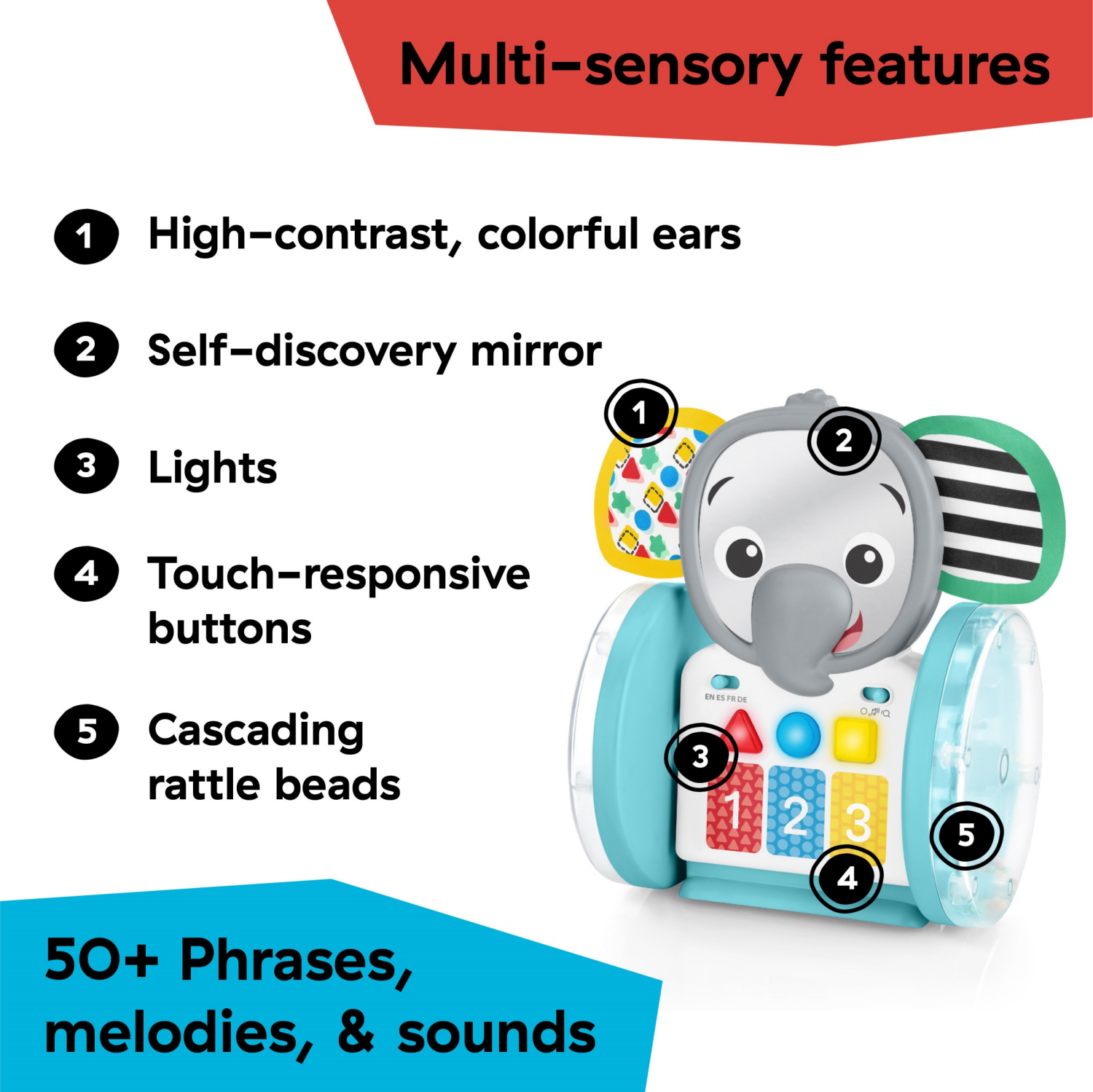 slide 2 of 3, Baby Einstein Chase & Tap Earl Interactive Crawling Toy, 1 ct