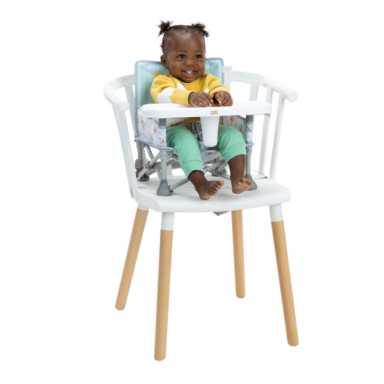slide 5 of 5, Bright Starts Disney Winnie the Pooh Pop 'N Sit Portable Booster, Indoor/Outdoor Use, Floor Seat with Feeding Tray, 6 Mos - 3 Yrs, 1 ct