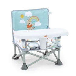 Bright Starts Disney Winnie the Pooh Pop 'N Sit Portable Booster, Indoor/Outdoor Use, Floor Seat with Feeding Tray, 6 Mos - 3 Yrs