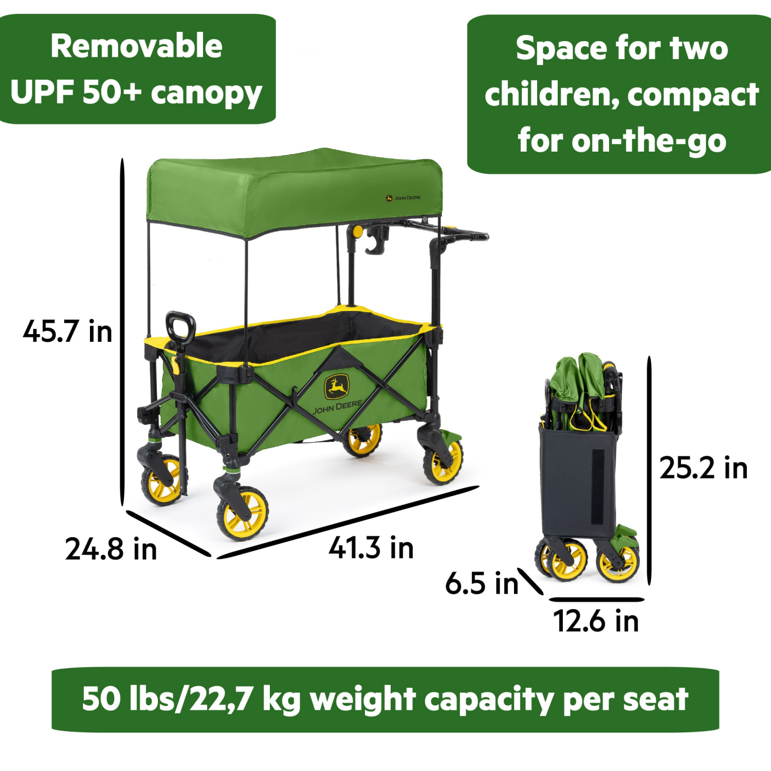 slide 2 of 4, John Deere Pop Wagon Stroller, 1 ct