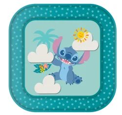 Bright Starts Disney Baby Stitch Water Mat, Making Waves Tummy Time Play Mat, 3 Floating Toys, Newborn+