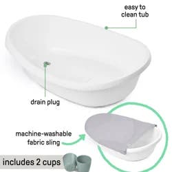 Ingenuity Room to Soak 4-in-1 Baby Tub, 4 Stages of Use, Supportive Sling, Supported Seat, OM+