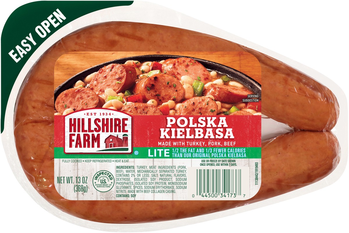 slide 6 of 8, Hillshire Farm Lite Polska Kielbasa Smoked Sausage, 13 oz., 368.54 g