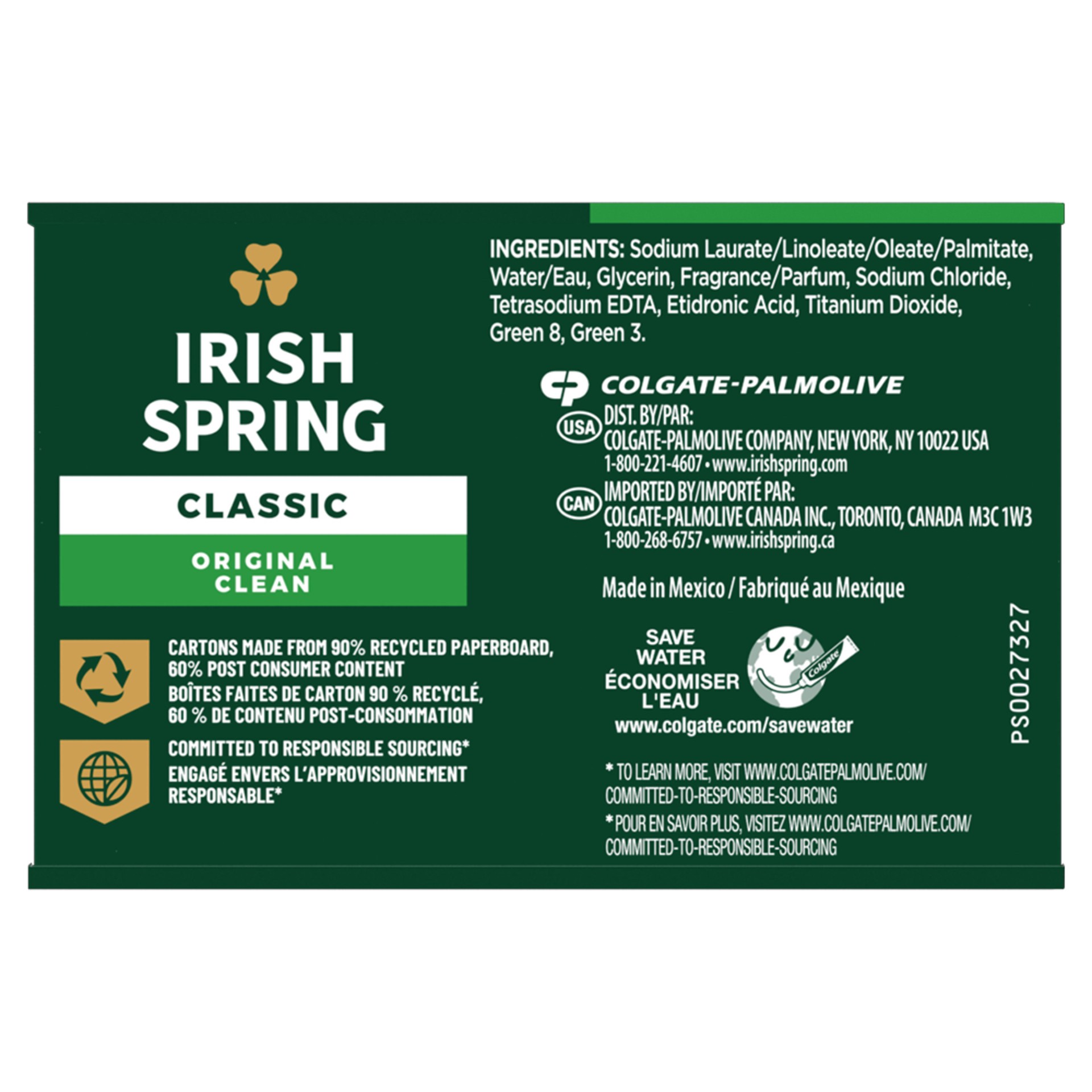 slide 5 of 9, Irish Spring Classic Original Bar Soap 2-3.0 oz Bars, 2 ct