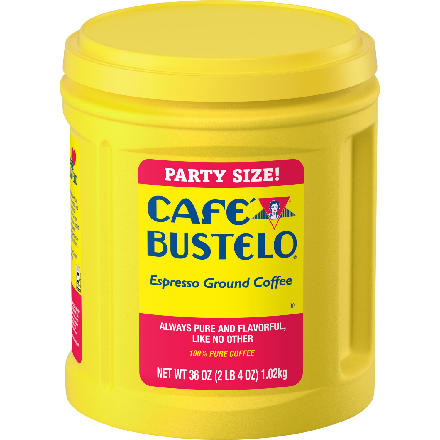 slide 1 of 3, Café Bustelo Espresso Ground Coffee, Dark Roast, 36-Ounce Canister, 36 oz