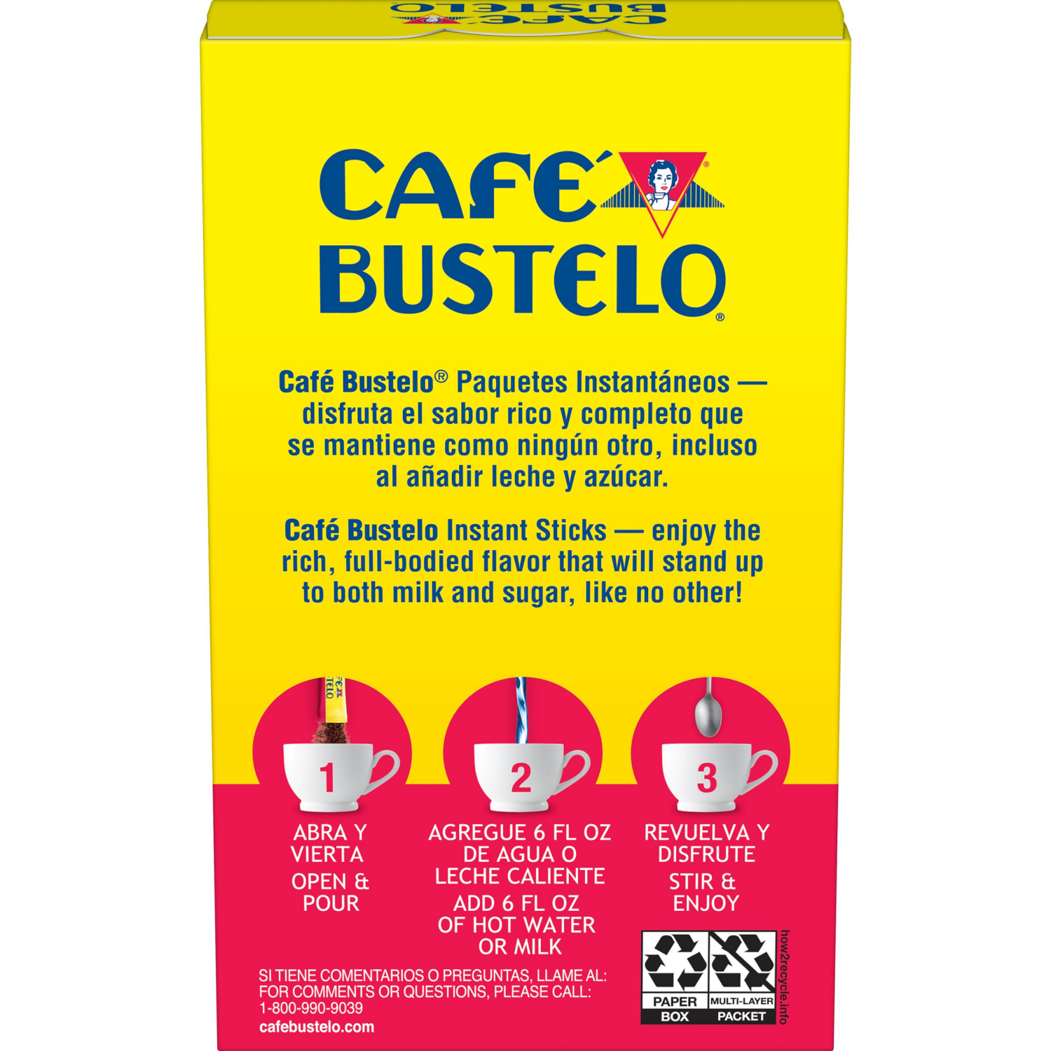 slide 2 of 4, Café Bustelo Instant Coffee Single Serve Packets, 6 Count, 6 ct