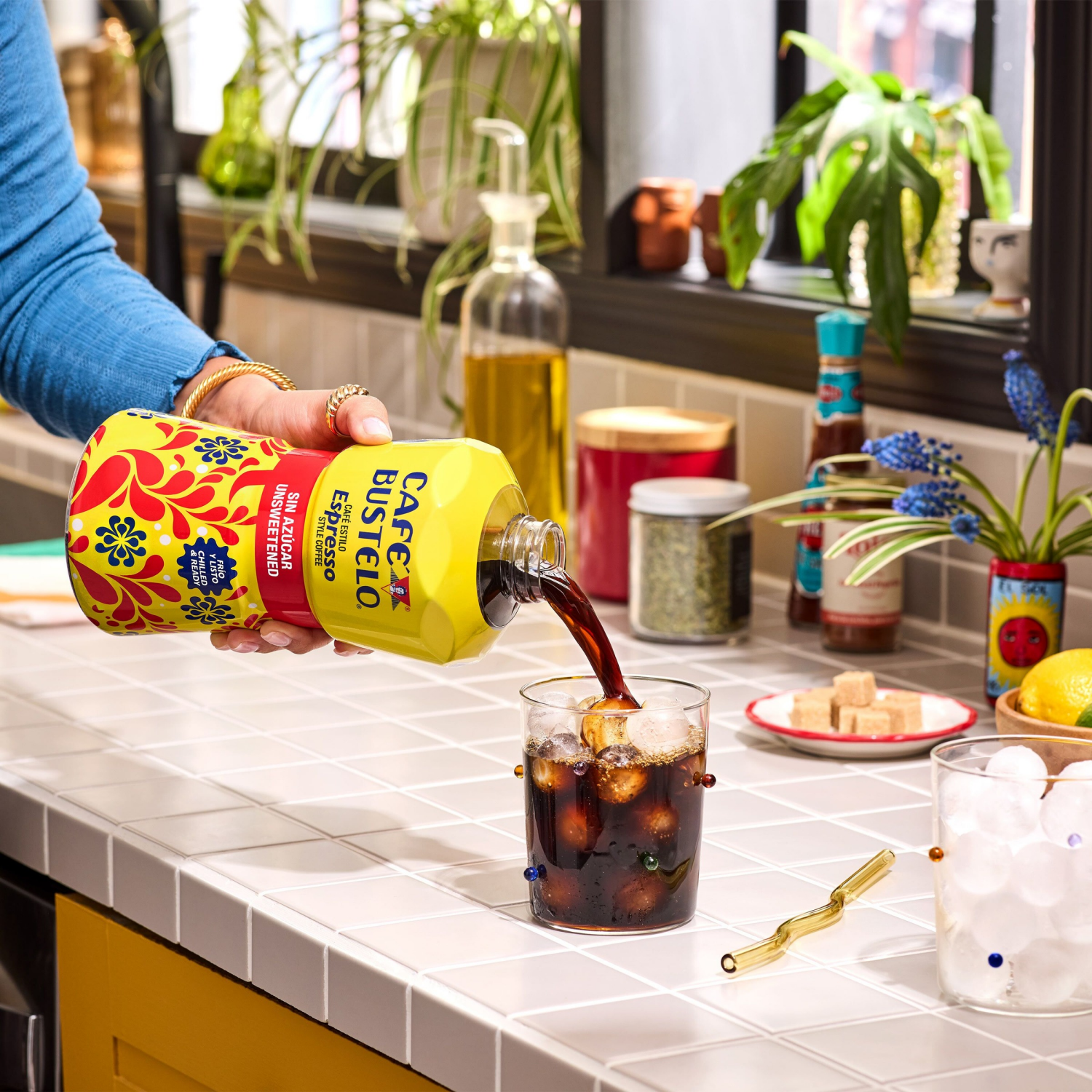 slide 4 of 7, Café Bustelo Unsweetened Espresso-Style Iced Coffee, 40-Oz. Bottle, 40 fl oz