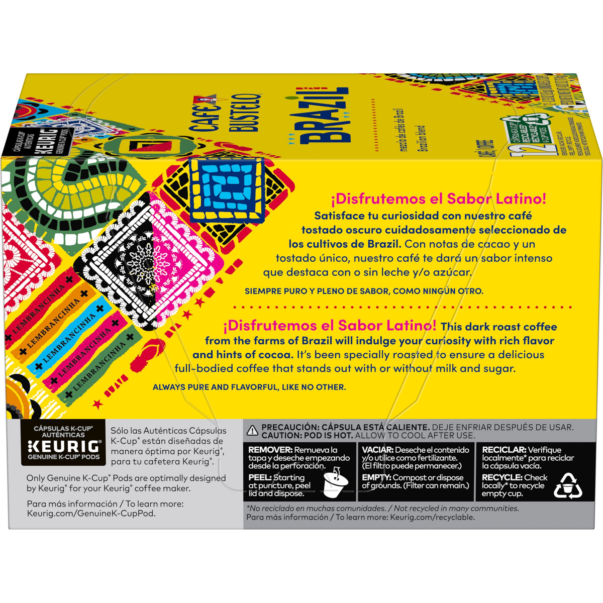 slide 3 of 7, Café Bustelo Brazil, Brazilian Coffee, Keurig K-Cup Pods, 12 Count Box, 12 ct