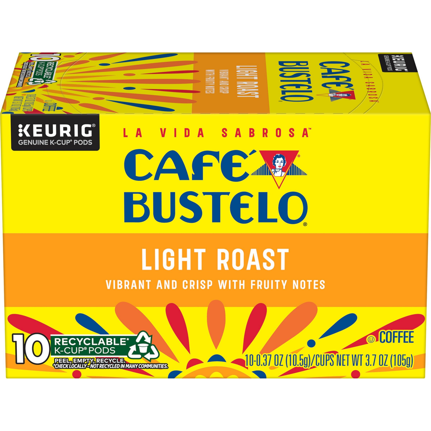 slide 1 of 4, Café Bustelo Light Roast Coffee, 10 Ct. K-Cup pods, 10 ct