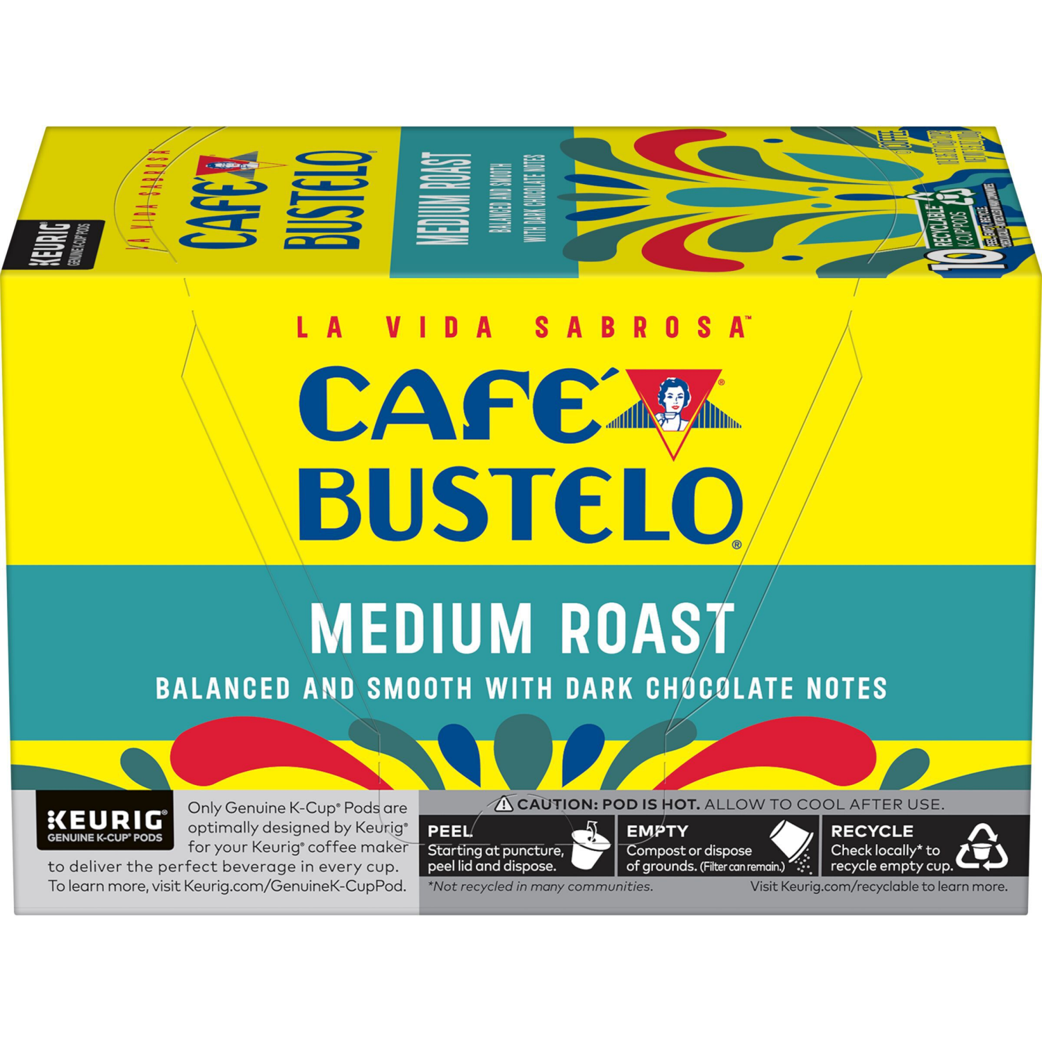 slide 6 of 7, Café Bustelo Medium Roast Coffee, 10 Ct. K-Cup pods, 10 ct
