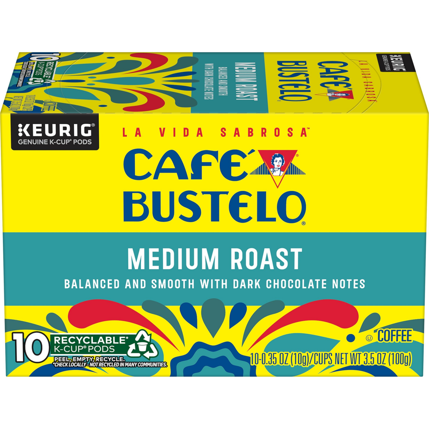 slide 1 of 7, Café Bustelo Medium Roast Coffee, 10 Ct. K-Cup pods, 10 ct