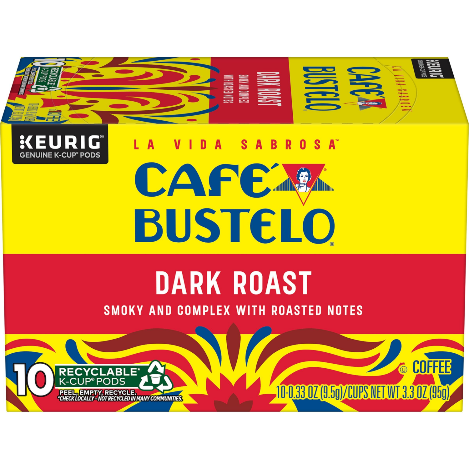 slide 1 of 6, Café Bustelo Dark Roast Coffee, 10 Ct. K-Cup pods, 10 ct