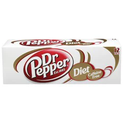 Dr Pepper Caffeine Free Diet Dr Pepper Soda, 12 fl oz cans, 12 pack