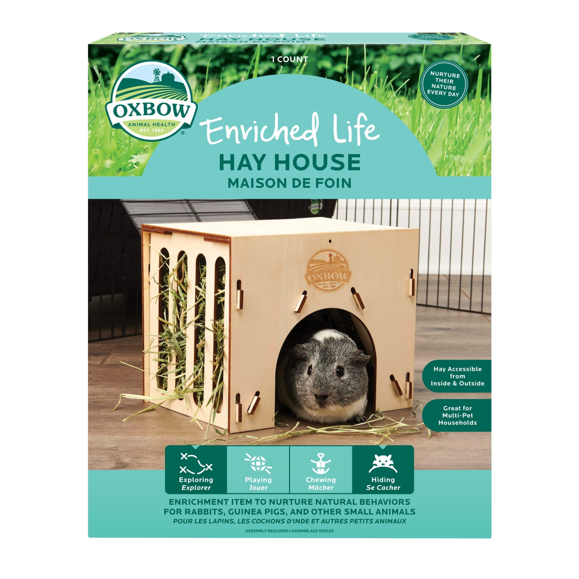 slide 1 of 1, Oxbow Enriched Life Hay House for Guinea Pig, MED