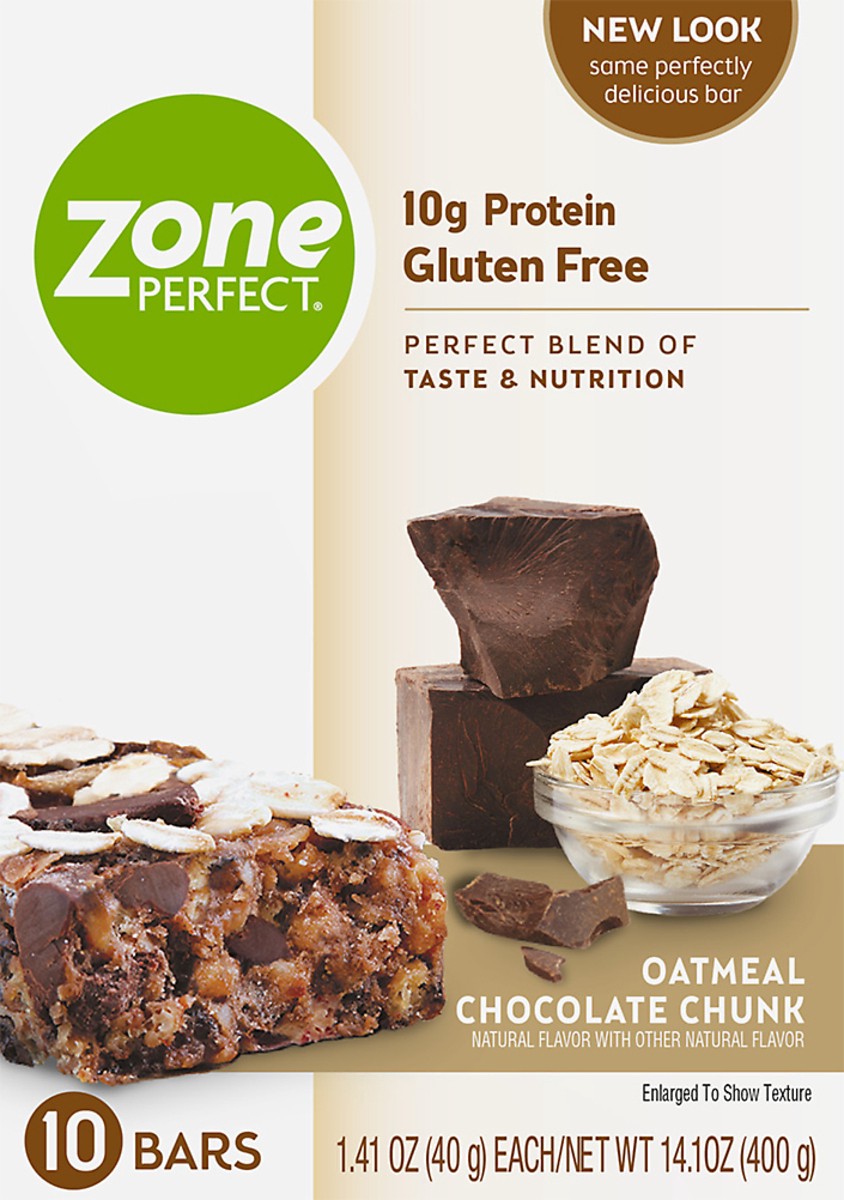 slide 7 of 8, Zone Perfect ZonePerfect Protein Bar Oatmeal Chocolate Chunk Bars 1.41 oz Bars, 14.1 oz