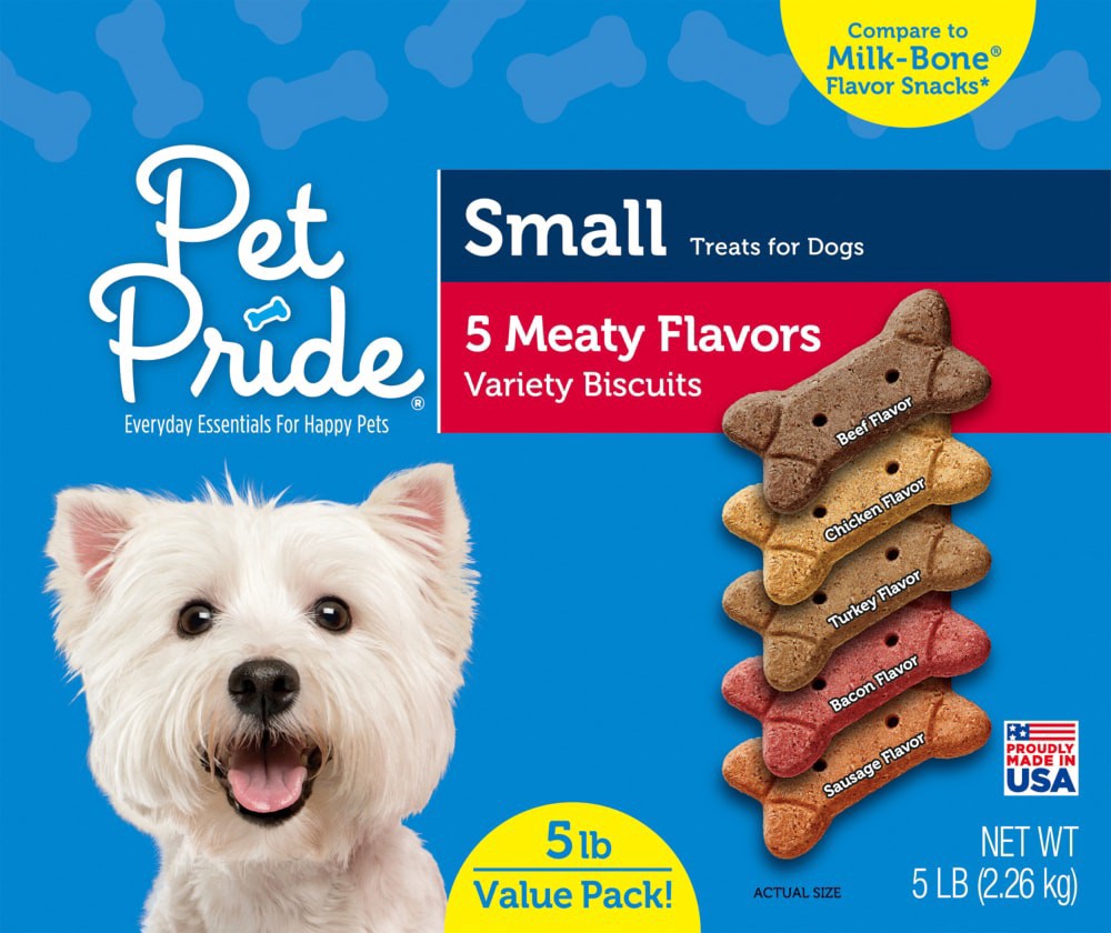 slide 4 of 4, Pet Pride 5 Meaty Flavor Small Dog Biscuits, 5 lb