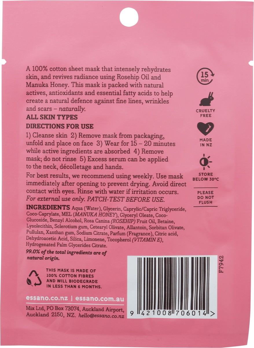 slide 2 of 12, essano Roseship Hydrating Biodegradable Sheet Mask 1 ea, 1 ct
