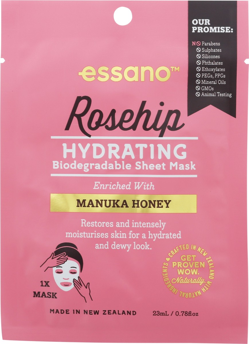 slide 3 of 12, essano Roseship Hydrating Biodegradable Sheet Mask 1 ea, 1 ct