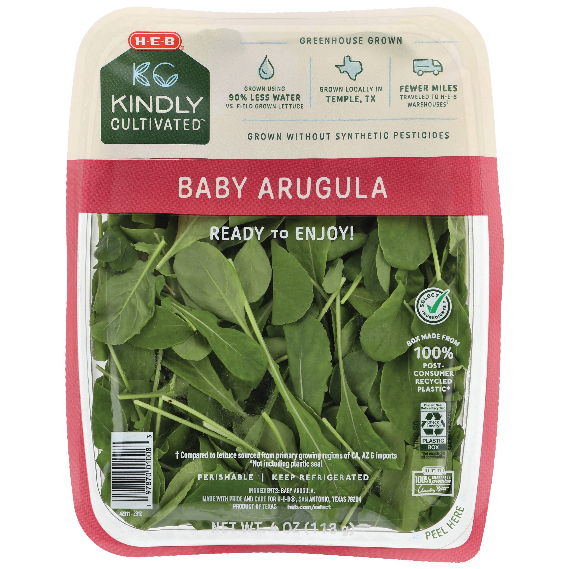 slide 1 of 1, H-E-B Kindly Cultivated Fresh Baby Arugula, 4 oz