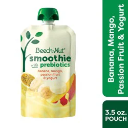 Beech-Nut Toddler (12+ Months) Banana, Mango, Passion Fruit & Yogurt Smoothie with Prebiotics 3.5 oz
