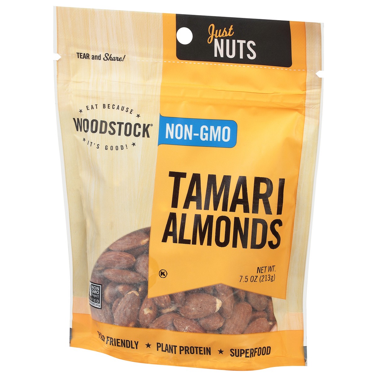 slide 11 of 12, Woodstock Tamari Almonds 7.5 oz, 7.5 oz